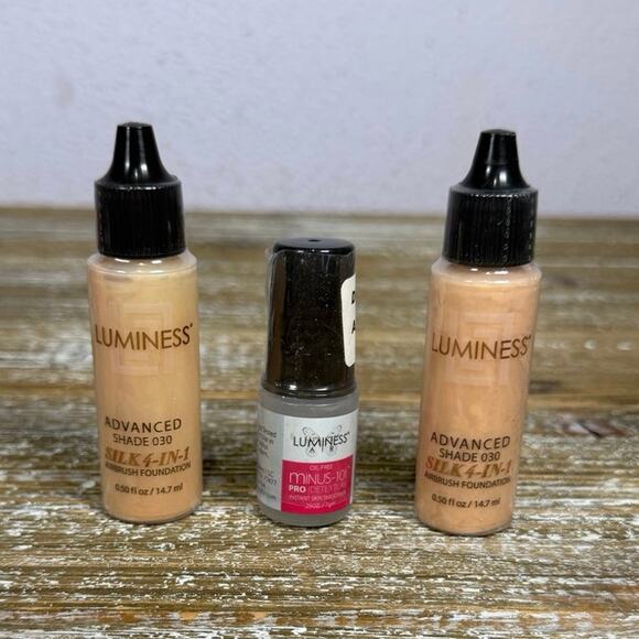 Luminess Other - Luminess Silk 4-In-1 Airbrush Foundation Shade 030 Medium Glow Makeup Lot of 3